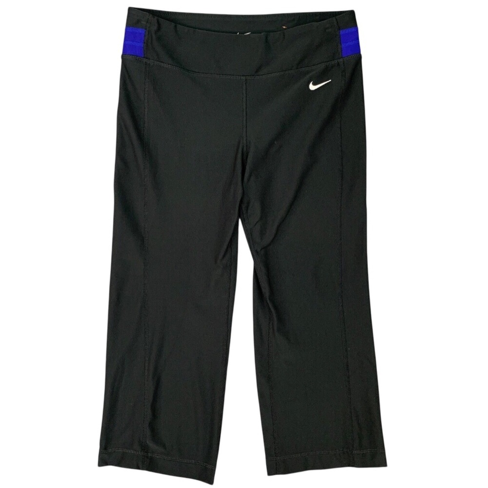 Nike Womens Size XS Legging Black Dri Fit Capri Length Stretch Yoga Gym Athletic